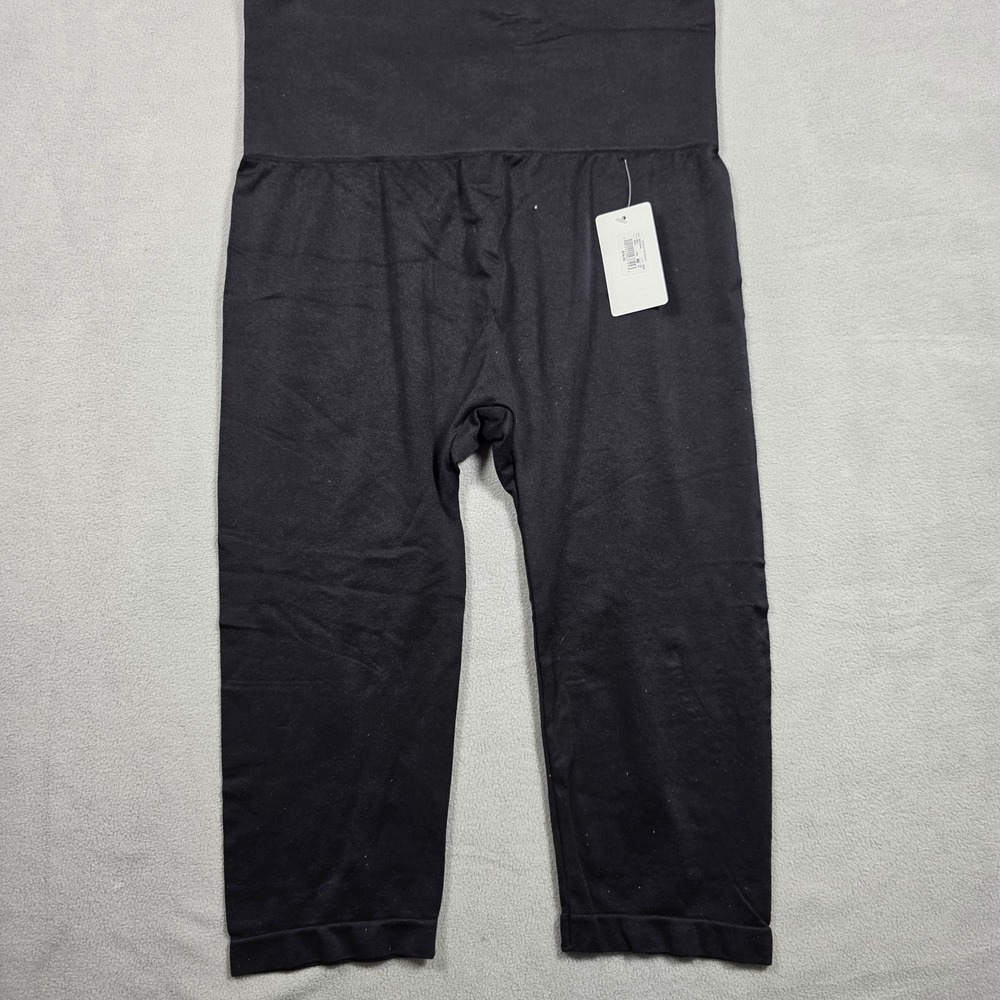 Ashley Stewart Leggings Womens 2X Black Capri High Rise 4292 Stretch Solid